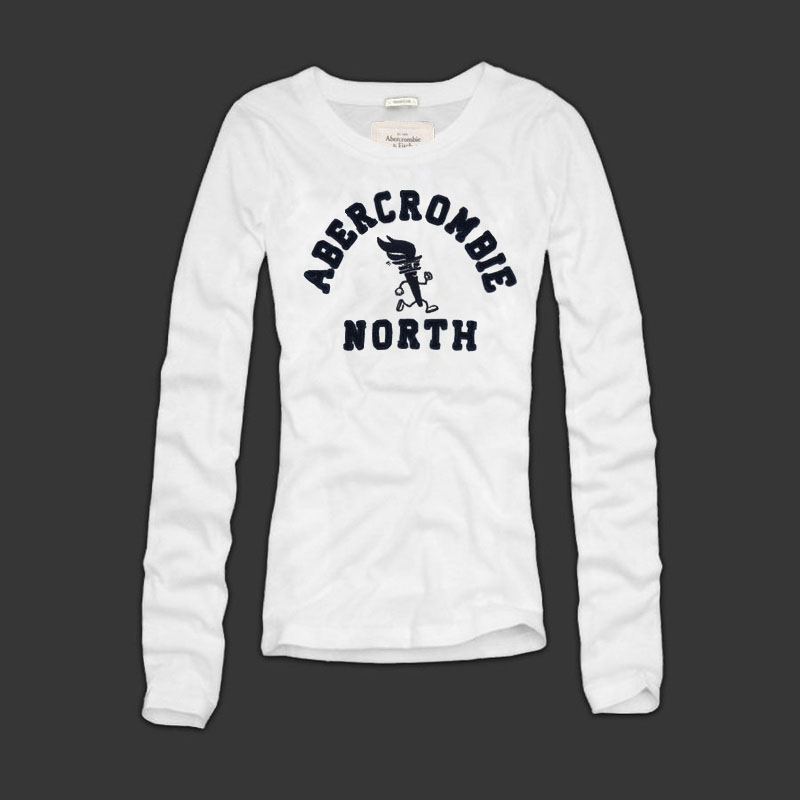 Abercrombie Fitch Mujeres De Cuello Redondo Largo Remera AF8138